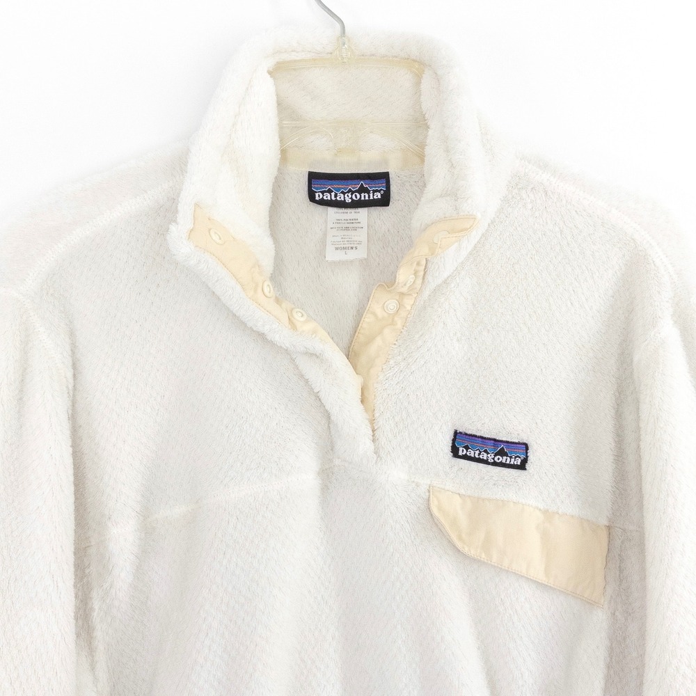 Patagonia Re-Tool Snap-T Pullover Fleece Jacket Women's Large White‎ Polartec